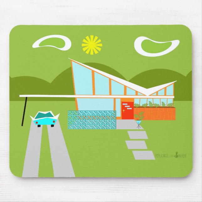 Retro Palm Springs-Haus Mousepad (Vorne)