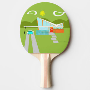 Retro-Palm-Springs-Haus-Ping-Pong-Paddle Tischtennis Schläger