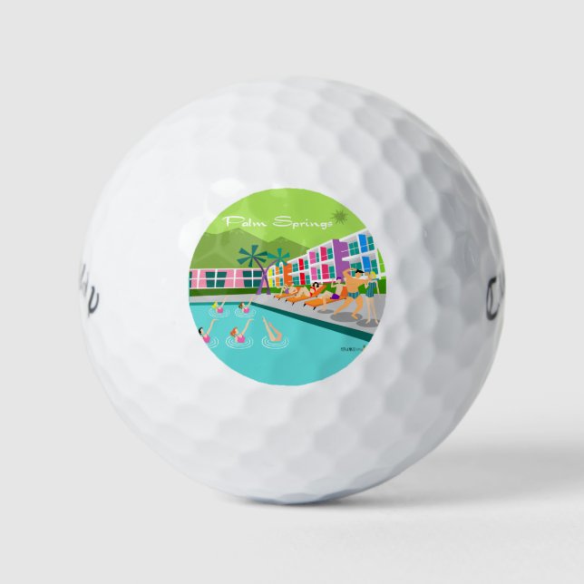Retro Palm Springs Hotel Golf Balls Golfball (Vorderseite)