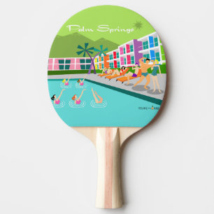 Retro Palm Springs Hotel Ping Pong Paddle Tischtennis Schläger