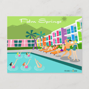 Retro Palm Springs Hotel Postcard Postkarte