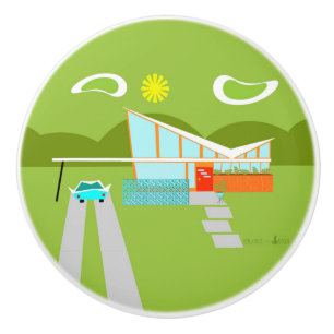 Retro Palm Springs House Keramik Knock Keramikknauf