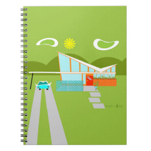 Retro Palm Springs House Notebook Notizblock
