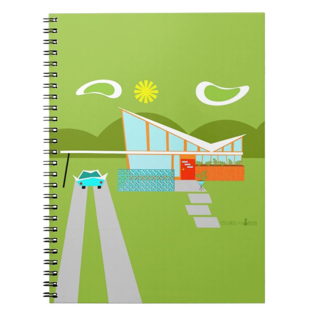Retro Palm Springs House Notebook Notizblock (Vorderseite)