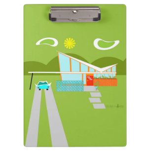 Retro Palm Springs House Zwischenablage Klemmbrett