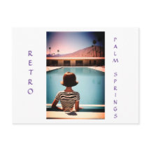 Retro Palm Springs Poolside Post Card personalisie