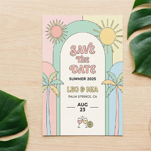 Retro Palm Springs Save-the-Date   Groovy  Einladung