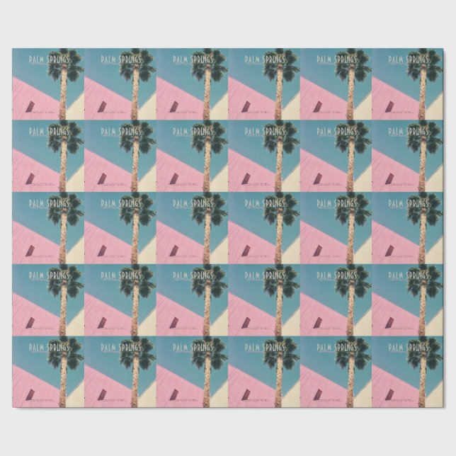 Retro Palm Springs Wrapping Paper Geschenkpapier (Saum)