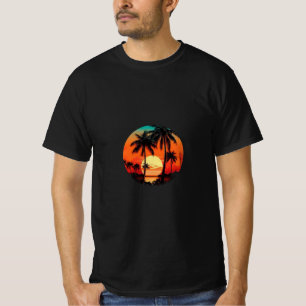 Retro Palm Sunset Shirt - Vintage tropische Flucht
