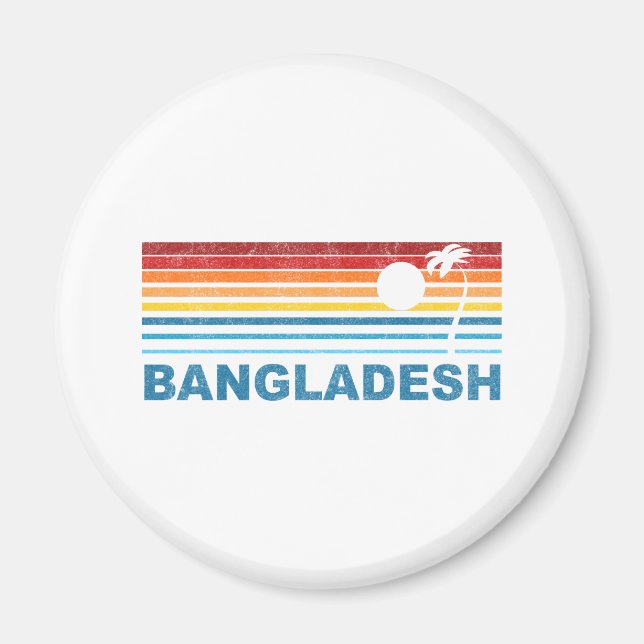 Retro Palm Tree Bangladesh Magnet (Vorne)