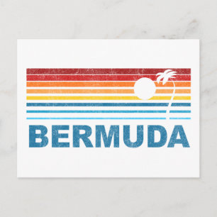 Retro Palm Tree Bermuda Postkarte
