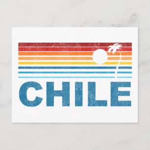 Retro Palm Tree Chile Postkarte