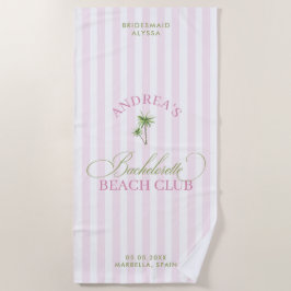 Retro Palm Tree Custom Name Beach Bachelorette Strandtuch