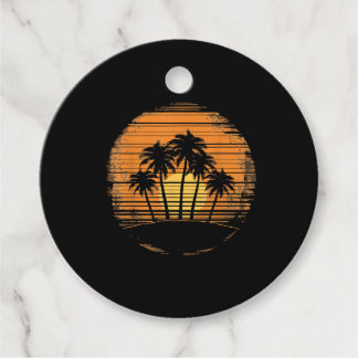 Retro Palm Tree Sunset Summer Beach Vintage Tropic Geschenkanhänger