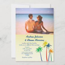 Retro Palm Tree Tropical Beach Hochzeit