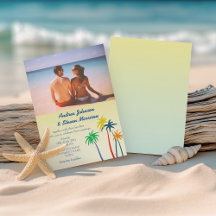 Retro Palm Tree Tropical Beach Hochzeit
