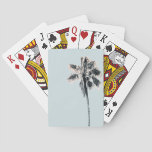 Retro Palm Tree Tropical Pink Mint  Spielkarten