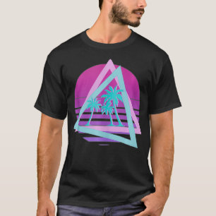 Retro Palm Trees Beach 80er Tropischer Sommer T-Shirt