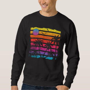 Retro Palm Trees Beach Sommerurlaub Exotic Bird Sweatshirt