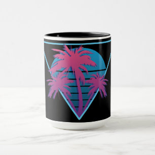 Retro Palm Trees Logo Tasse