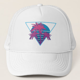 Retro Palm Trees Logo Truckerkappe