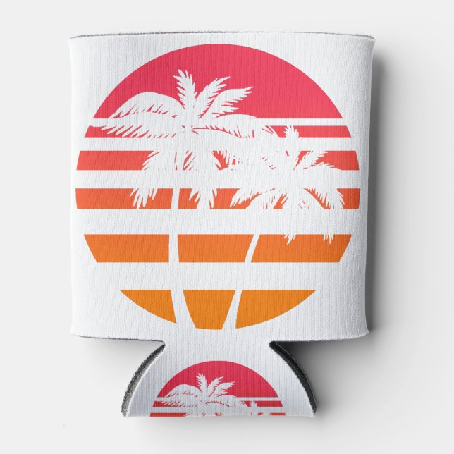 Retro Palm Trees Sunset Graphic Dosenkühler (Vorderseite)