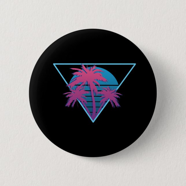 Retro Palmen Logo Button (Vorderseite)