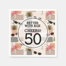 Retro Palms Flamingos Geburtstagsparty