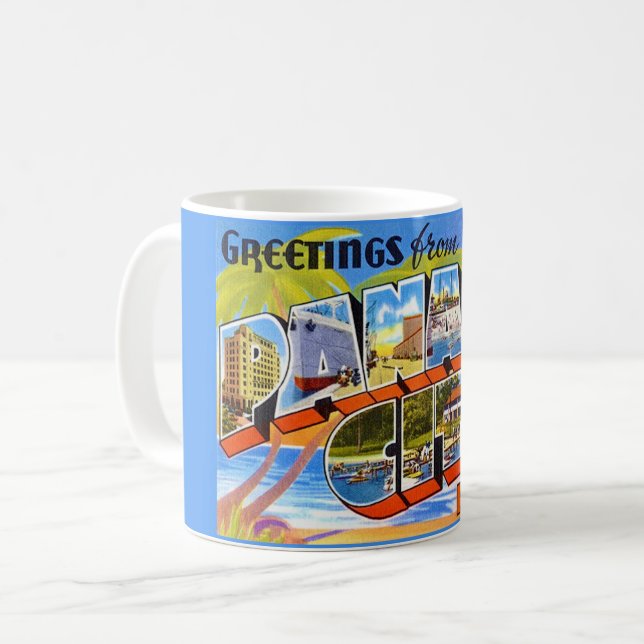 Retro Panama City Florida Kaffeetasse (Vorderseite Links)