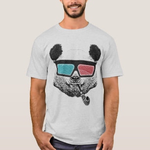 Retro-Panda-3D-Brille T-Shirt
