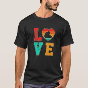 Retro Panda Bär Liebe Valentinstag Herz Tiere T-Shirt