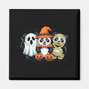 Retro Panda Hexe Y Halloween Pumpkin Women Men Ki Magnet