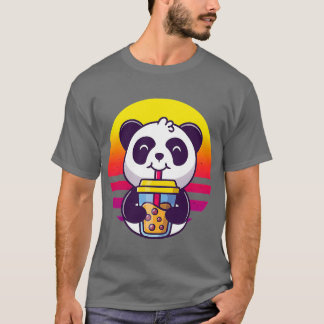 Retro Panda mit Niedlichem Panda aus Bubble Tee