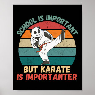 Retro Panda Schule ist wichtig Karate ist wichtig Poster