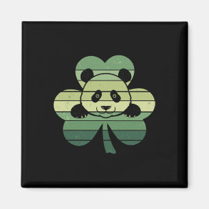 Retro Panda Shamrock Klee Patrick Tag Damen Me Magnet