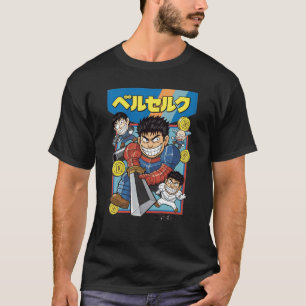 Retro-Panzer-Schwertkämpfer – Klassischer Manga-Sp T-Shirt