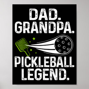 Retro Papa Opa Pickleball Legende Spieler lustig Poster