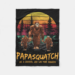 Retro Papa Squatch wie ein Großvater Funny Bigfoot Fleecedecke