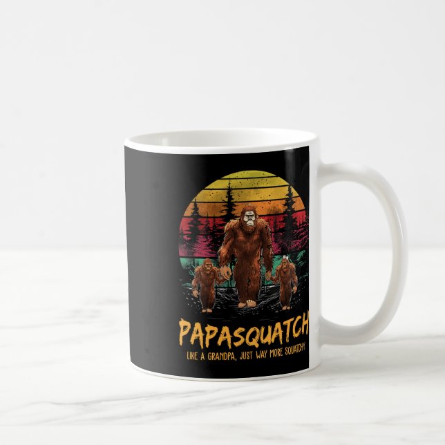 Retro Papa Squatch wie ein Großvater Funny Bigfoot Kaffeetasse (Rechts)