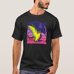 Retro Papagei I Dragon I schreien gelbe grüne Che T-Shirt