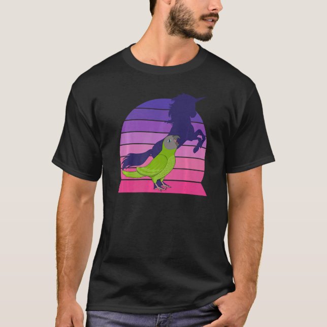 Retro Papagei I Einhorn I schreit Duskyköpfige Co T-Shirt (Vorderseite)