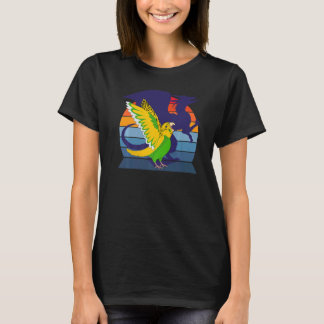 Retro Papagei I Flügeldrache I schreien Gelb Bu T-Shirt