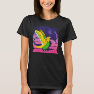 Retro Papagei I Flügeldrache I schreien Gelb Bu T-Shirt