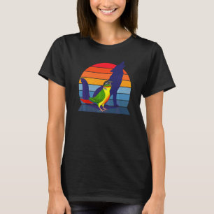 Retro Papagei I Heulender Wolf I Schreiend Gelbsei T-Shirt