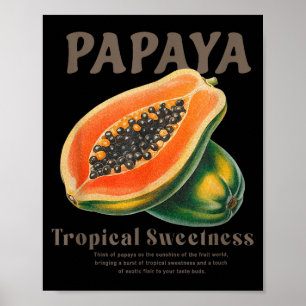 Retro Papaya Lustig Für Frauen Männer, Cottagecore Poster