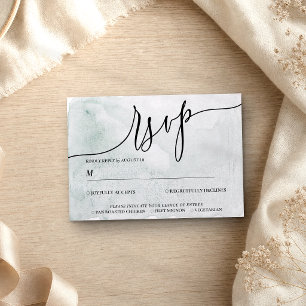 Retro-Papier-Grünzeug einfache Kalligrafie Boho RSVP Karte
