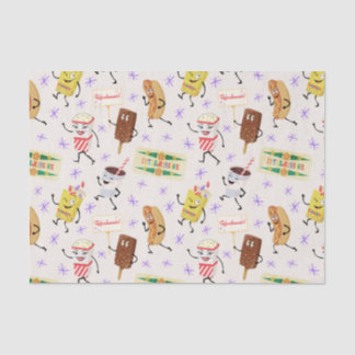 Retro Parading Snacks Let's All Go to a Party Seidenpapier