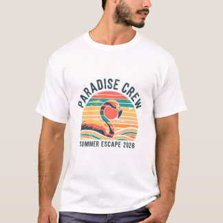 Retro Paradise Crew Sommer Escape 2026 Flamingo T-Shirt