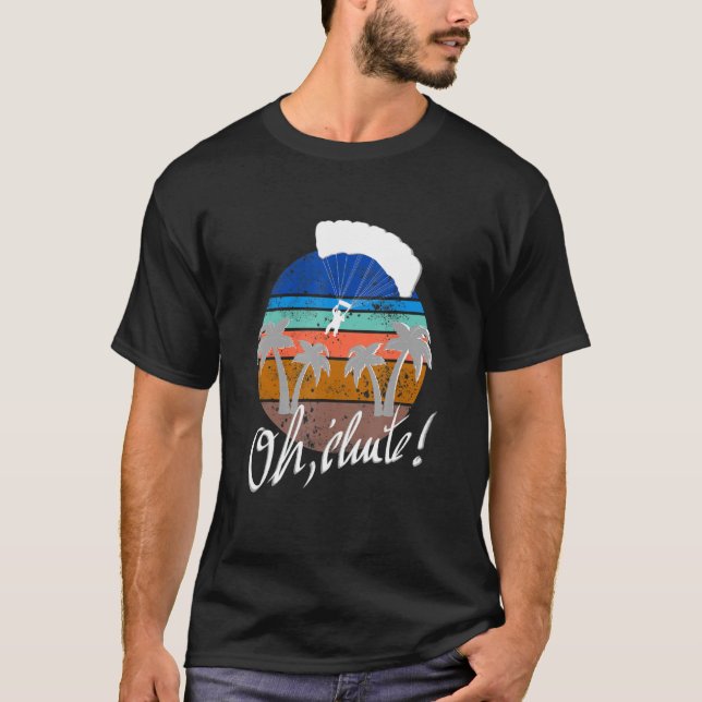 Retro Paraglider Geboren über die Berge fliegen T-Shirt (Vorderseite)