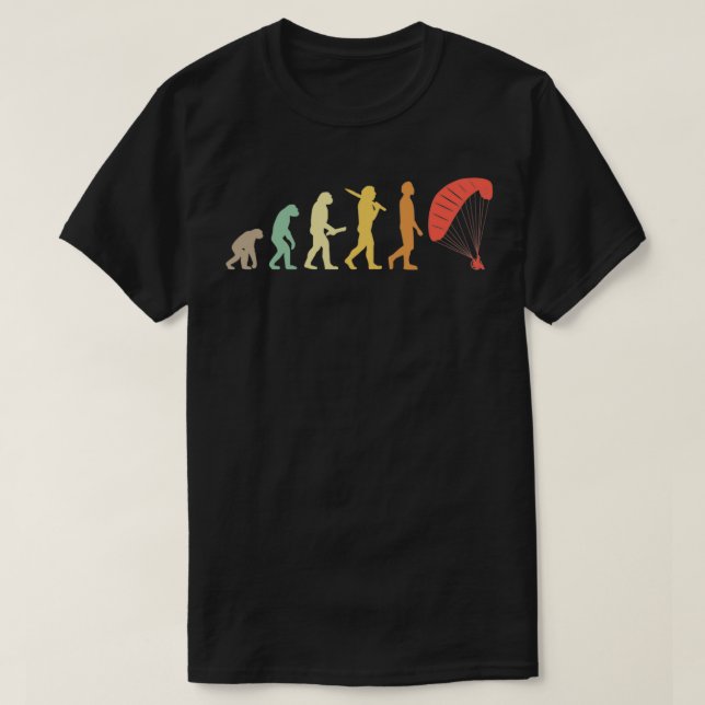 Retro Paragliding Evolution Geschenk für Gleitschi T-Shirt (Design vorne)
